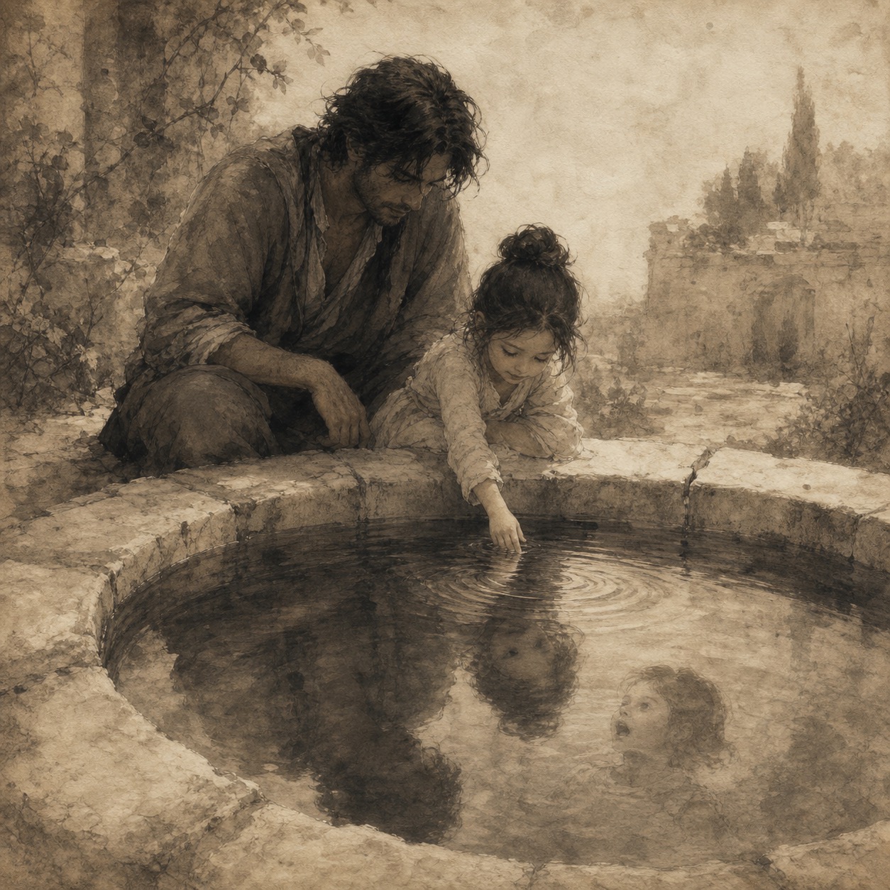aerin e la figlia al pozzo