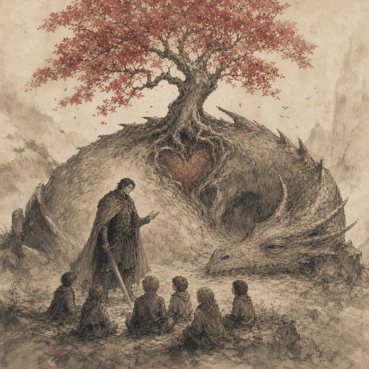 albero sul cuore del drago