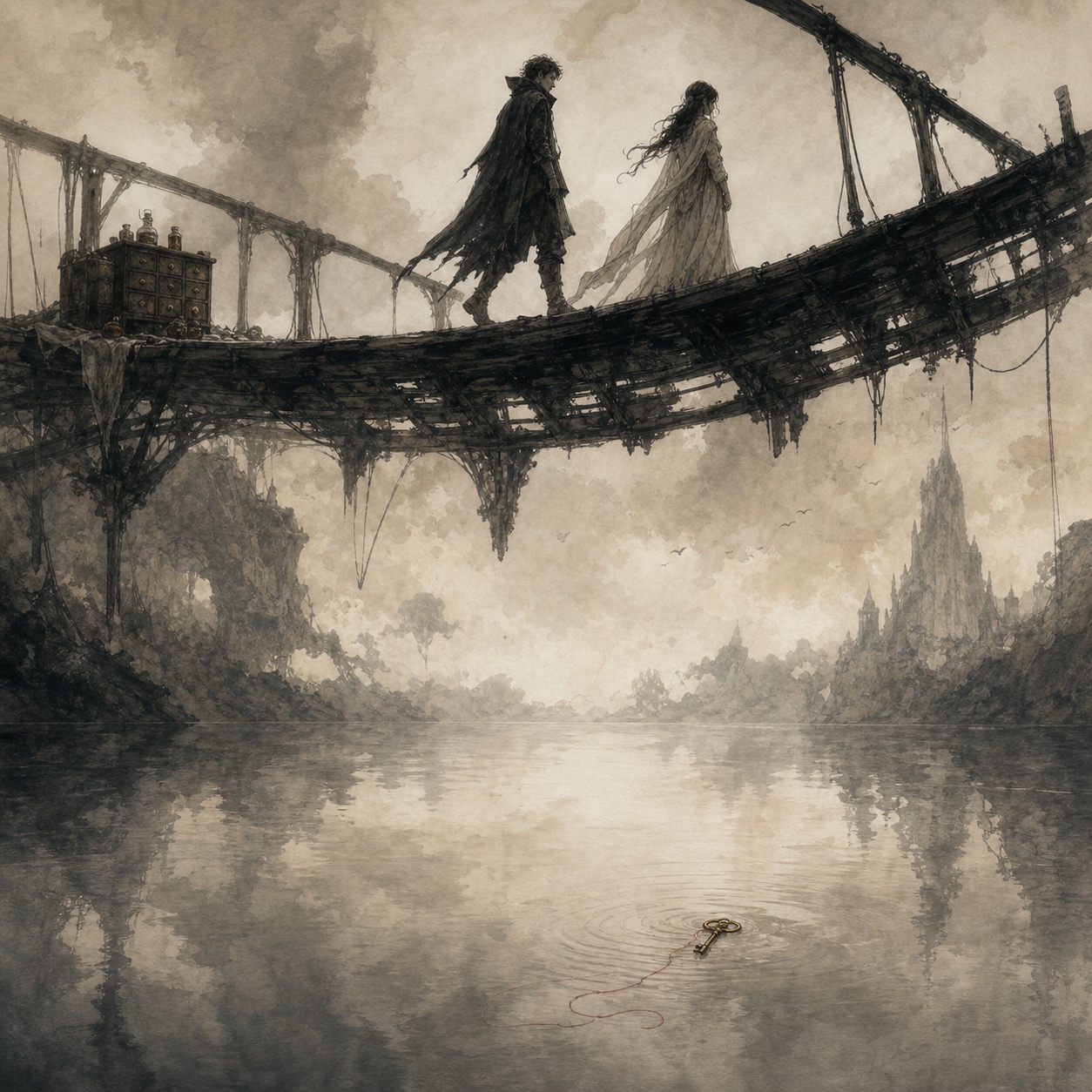 appeso e il ponte capovolto