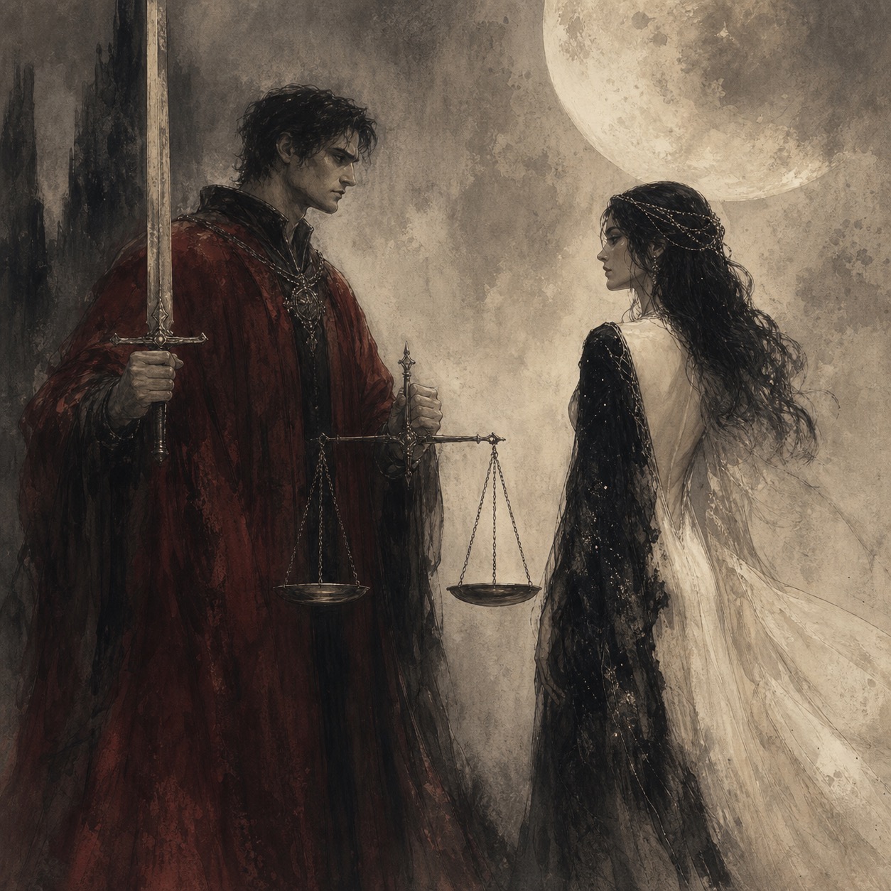 giustizia davanti alla donna lunare