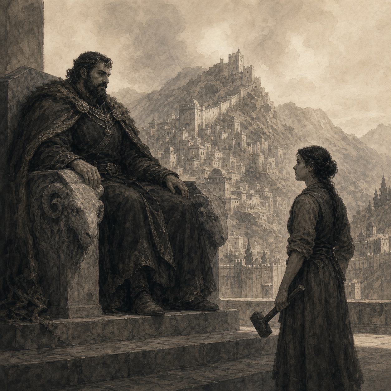 imperatore sul trono di granito