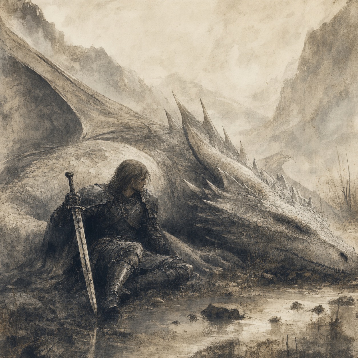 kaelor accanto al drago